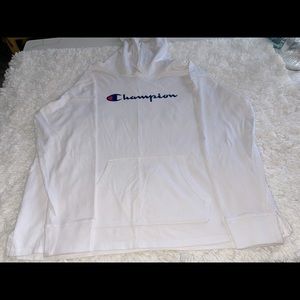 Champion Ladies' Jersey Hoodie White Size:Large.